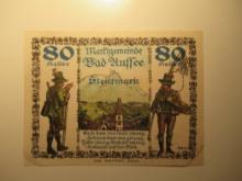 Foreign Currency: 1920 Austria 80 Heller Notgeld (UNC)