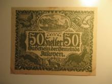 Foreign Currency: 1920 Austria 50 Heller Notgeld (UNC)