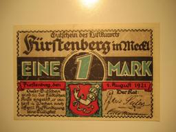 Foreign Currency: 1921 Germany 1 Mark Notgeld (UNC)