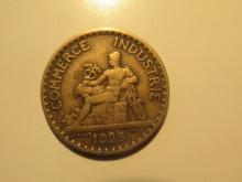 Foreign Coins: 1925 France 1 Franc