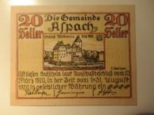 Foreign Currency: 1920 Austria 20 Heller Notgeld (UNC)