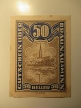 Foreign Currency: 1922 Austria 50 Heller Notgeld (UNC)