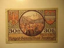 Foreign Currency: 1920 Austria 30 Heller Notgeld (UNC)