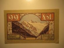 Foreign Currency: 1920 Austria 99 Heller Notgeld (UNC)