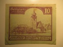 Foreign Currency: 1920 Austria 10 Heller Notgeld (UNC)