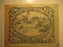 Foreign Currency: 1920 Austria 20 Heller Notgeld (UNC)