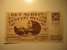 Foreign Currency: 1920 Austria 50 Heller Notgeld (UNC)