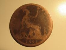 1891 Great Britain (Queen Victoria Era)  Penny