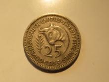 Foreign Coins:   1955 British Cyprus 25 Mills