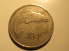 Foreign Coins:  1969 Ireland 10 Pence