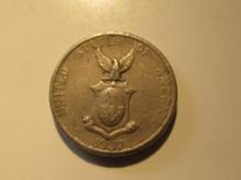 Foreign Coins: 1937 Philippines Under USA Protective 5 Centavos