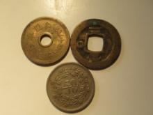 Foreign Coins: 3x Asian coins