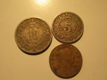 Foreign Coins: Mexico 1946 10 & 1940+56 5 Centavos