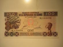Foreign Currency: 1960 Guinee 100 Francs (crisp)