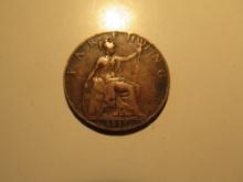 Foreign Coins: 1917 (WWI) Great Britain Farthing