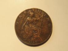 Foreign Coins: 1920 Great Britain Farthing