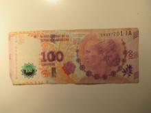 Foreign Currency: Argentina 100 Pesos (With Eva Peron on the bill)