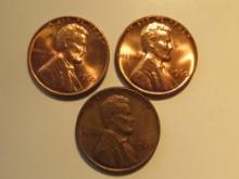 US Coins: 3xBU/Clean 1960 pennies