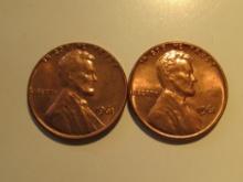US Coins: 2xBU/Clean 1961 pennies
