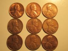 US Coins: 9xBU/Clean 1970-D pennies