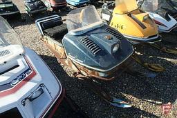 1960s Sno Cruiser 207E snowmobile, OMC gas engine, missing flywheel; parts sled, does not run