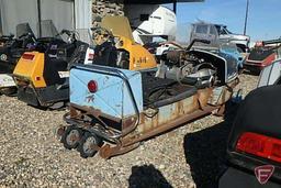 1960s Sno Cruiser 207E snowmobile, OMC gas engine, missing flywheel; parts sled, does not run