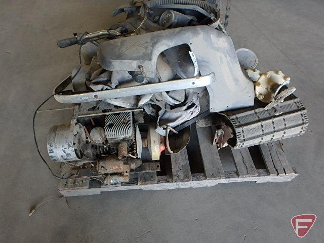 John Deere snowmobile parts: motor, track, skis, clutch, shields, steering