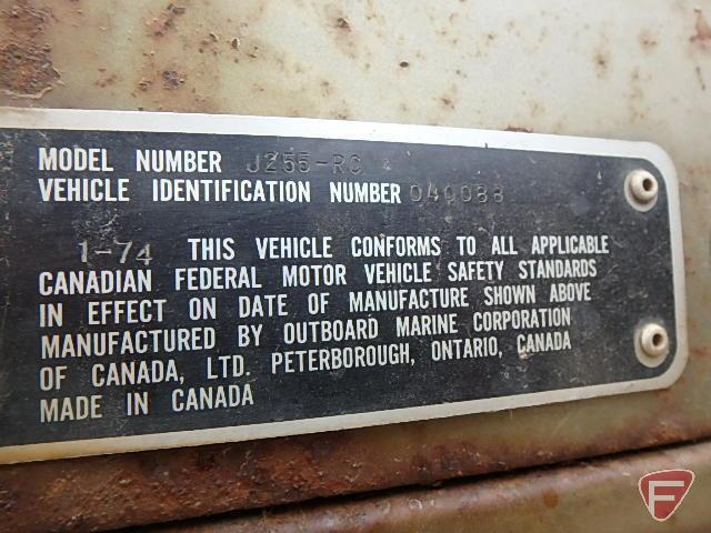 1975 Johnson rotary powered 35 snowmobile, 528cc, model: J255-RC, SN: 040088