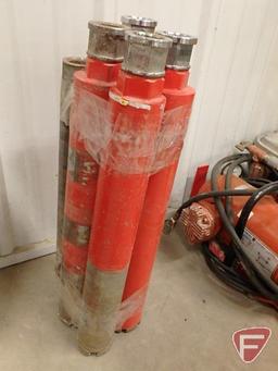 Hilti core bits, sizes 4in new, 3in new, 3in, 2.5in, 2in