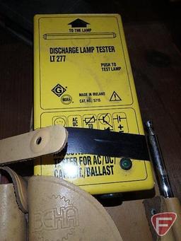 Hilti PD4 laser measure tool, BEHA discharge lamp tester