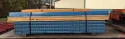 Pallet racking, 7ft tall, 4ft deep, 8ft wide, with shelf material; disassembled, palletized, and