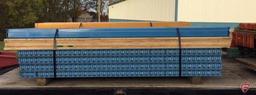 Pallet racking, 7ft tall, 4ft deep, 8ft wide, with shelf material; disassembled, palletized, and