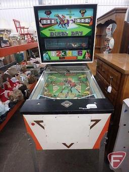 Vintage pinball machine, Williams Electronics Inc. Derby Day-It works, lights come on and horses go