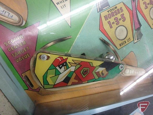 Vintage pinball machine, Williams Electronics Inc. Derby Day-It works, lights come on and horses go