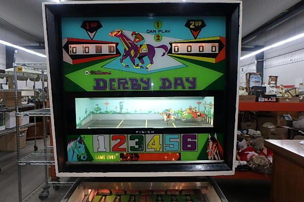 Vintage pinball machine, Williams Electronics Inc. Derby Day-It works, lights come on and horses go