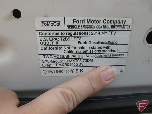 2014 Ford Explorer Multipurpose Vehicle (MPV), VIN # 1fm5k8ar0egc08286