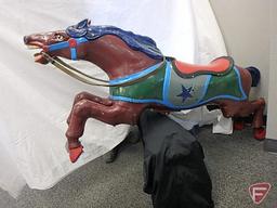 CW Parker Carousel Horse, cast aluminum horse with pole, hardware not included