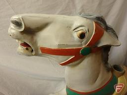 CW Parker Carousel Horse, cast aluminum horse with pole, hardware not included