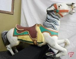 CW Parker Carousel Horse, cast aluminum horse with pole, hardware not included