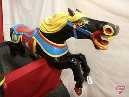 CW Parker Carousel Horse, cast aluminum horse with pole, hardware not included
