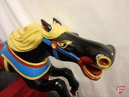 CW Parker Carousel Horse, cast aluminum horse with pole, hardware not included