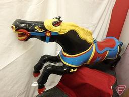 CW Parker Carousel Horse, cast aluminum horse with pole, hardware not included