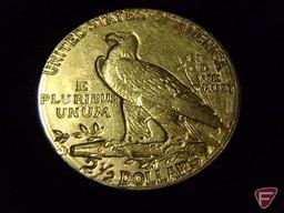 1914 D $2.50 Gold Indian US Coin VF or better, 1 minor rim hit