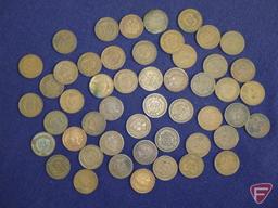 50 Indian Head Pennies avg. circ. Mostly 1880s, 1890s, and turn of the century