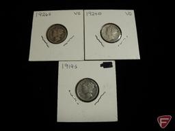 1924 D Mercury Dime VG, 1926 S Mercury Dime VG