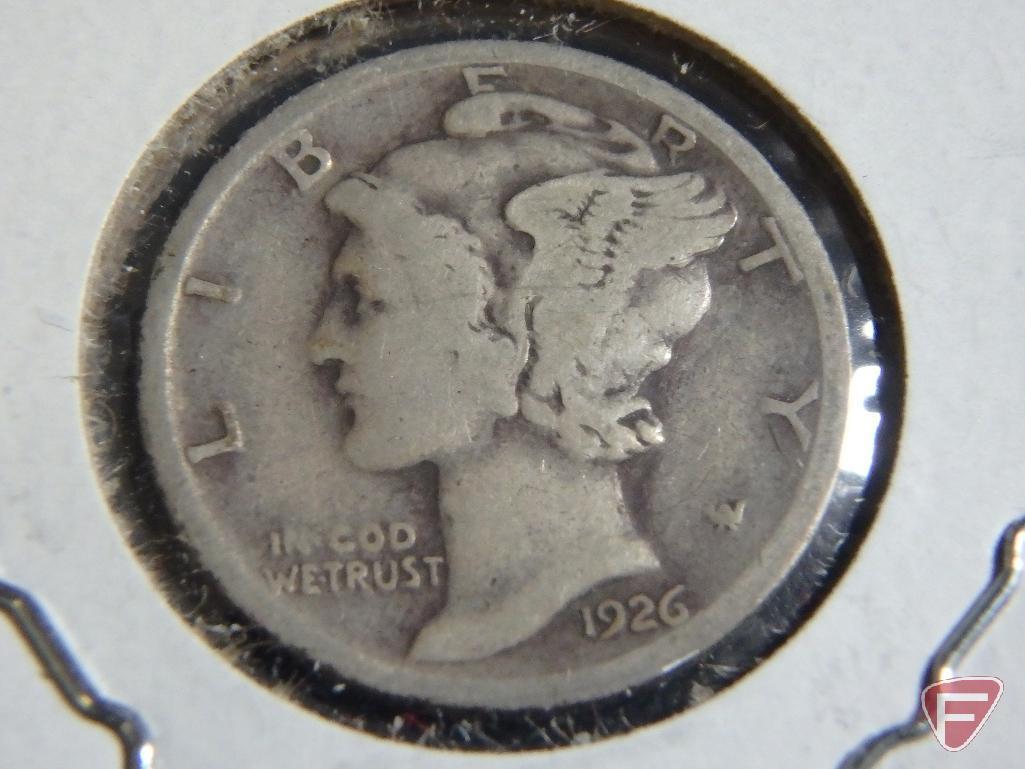 1924 D Mercury Dime VG, 1926 S Mercury Dime VG
