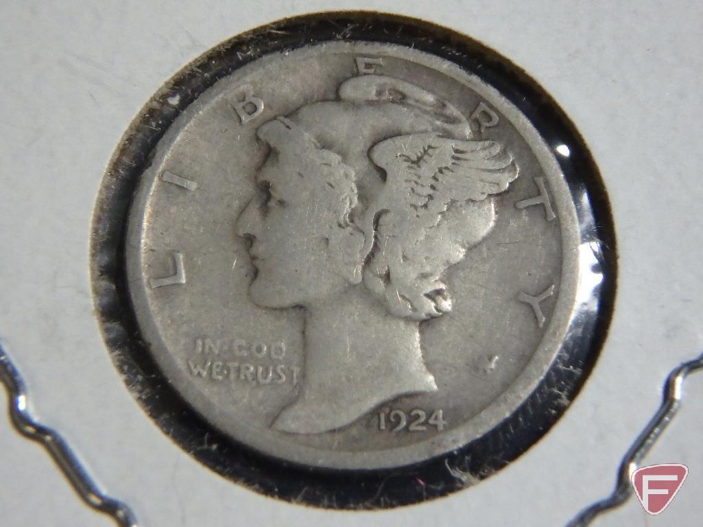 1924 D Mercury Dime VG, 1926 S Mercury Dime VG