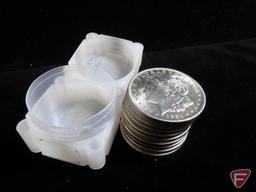 1921 Morgan Silver Dollars BU, mini roll of 10 coins