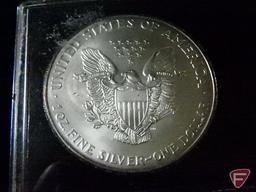 1999 American Silver Eagle 1 Troy oz. .999 Fine Silver coin BU, in case