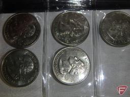 Modern foreign coins, approx. 1 lb., State Quarters (5), 6 Misc. Kennedy Clad Half Dollars,